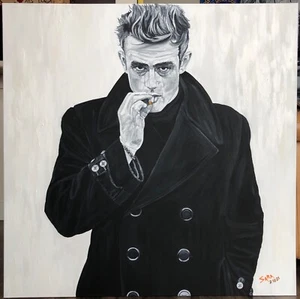 Original Acrylic Painting Of James Dean Measures 36" x 36" - Picture 1 of 7