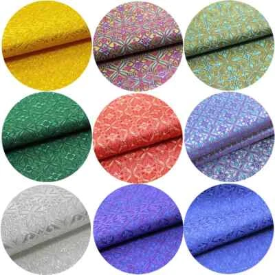 Jacquard Flower Pattern Damask Fabric Faux Silk Trim Costume Hanbok Baby Costume - Image 1 of 4