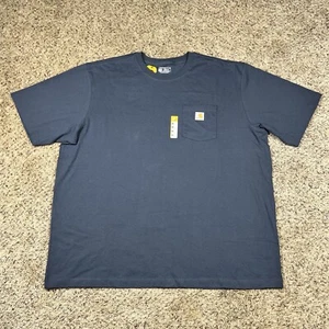 NEU Carhartt Loose Fit Pocket Logo T-Shirt Herren 3XL blau grau Farbe 100% Baumwolle - Bild 1 von 9
