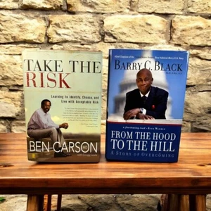 Ben Carson & Barry C. Black Book Lot: Take the Risk & From the Hood - Picture 1 of 7