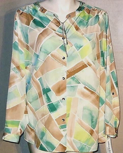 NUEVA $60 Talla 20W Blusa Mujer Alfred Dunner Multicolor Mangas Ajustables - Imagen 1 de 7