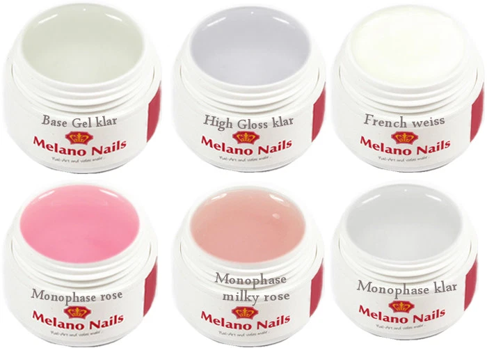 UV Gel Base Haft+3x Monophase Gele+High Gloss+French 6x15ml Set-54 - Bild 1 von 1