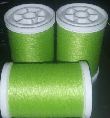Coats & Clark XP Polyester Sewing Thread 3 spools 250 yd each LIME GREEN - Image 1 of 2