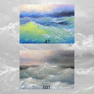 LOT #6 of 2 ACEO ARCHIVAL ART PRINTS SEASCAPE STORMY ATLANTIC OCEAN Waves Sky  - Bild 1 von 1