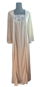 Vtg Sears 1970s Kaftan Housedress The Great Entertainer Floral Lace Bell Slv Med - Picture 1 of 13