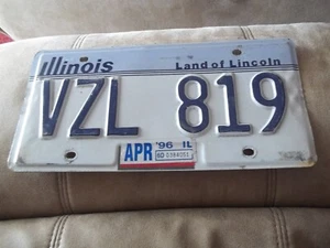 Illinois Kennzeichen 1996 VZL 819 - Bild 1 von 2