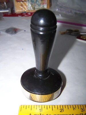 Antique Mushroom Style Black Sock Darner Metal Band Seamstress - Image 1 of 4
