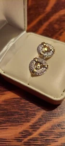 NEW 14k Yellow Gold Natural .24ctw Diamond Stud Earring Jacket Enhancers 1/2" ❤️ - Picture 1 of 10