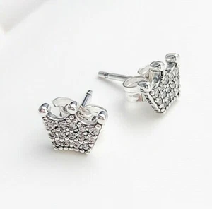 Authentic Pandora Enchanted Crown Earring Studs 297127CZ ** $55 NIBag Last One! - Picture 1 of 3