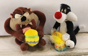 Vintage Looney Toons Sylvester Taz Mini Stofftier Plüsch Osterkorb Spielzeug Amscan - Bild 1 von 11