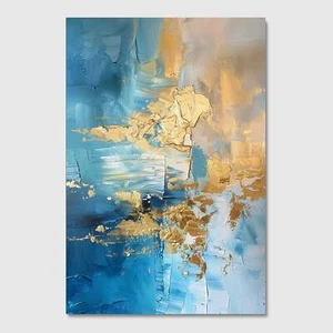 Blue Fluid Art Abstrakt Wandbild XL Canvas Leinwand Poster Acrylglas Wohnzimmer - Bild 1 von 15