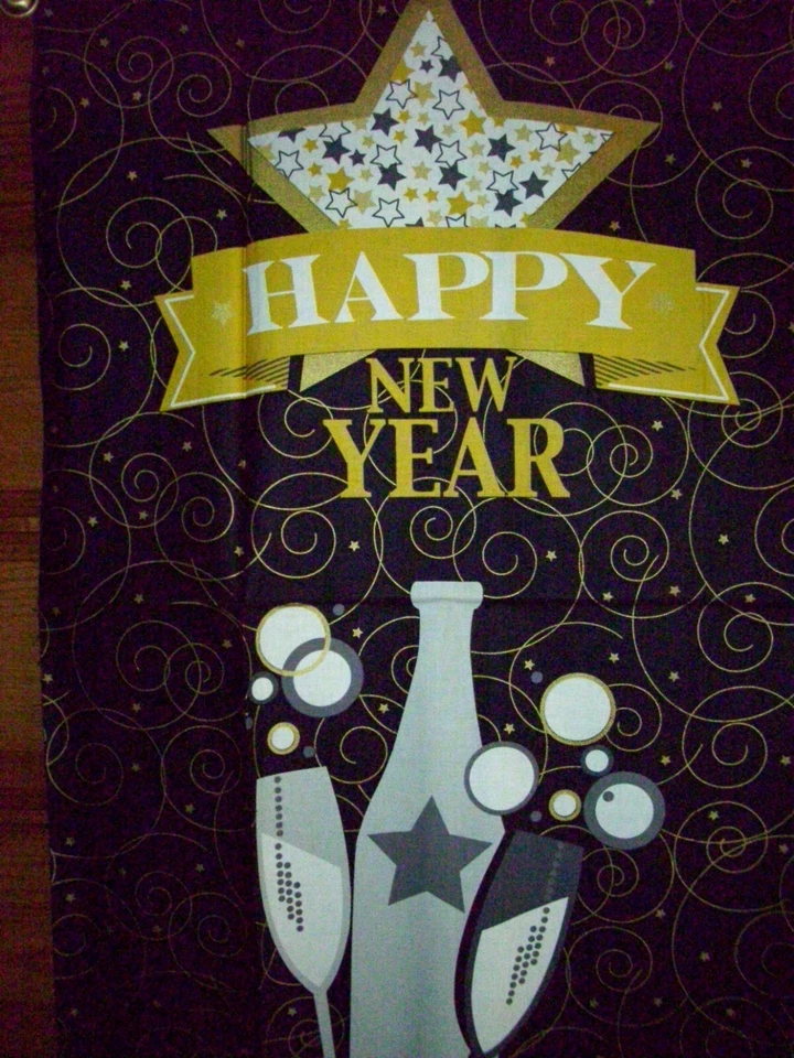 100% cotton wall hanging "Happy New Year" by Andover Fabrics - Image 1 of 1