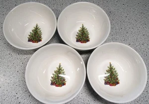 Four Christopher Radko Traditions Holiday Celebrations 6" Bowls Soup Cereal X 4 - Picture 1 of 5