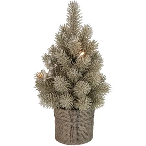 Northlight 10.25in LED Potted Champagne Glitter Artificial Christmas Tree Clear - Picture 1 of 4