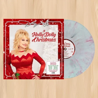 PEPPERMIINT VINYL----  DOLLY PARTON ‎A Holly Dolly Christmas LP RECORD      1223 - Image 1 of 4