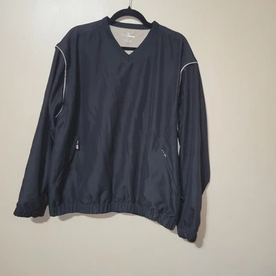 GRAND SLAM GOLF Mens Large Pullover Windbreaker Zip Off Sleeves Vest Black - Image 1 of 4