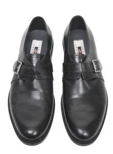 Joseph Abboud scarpe uomo Jenkins Monk cinturino pelle nero taglia 9,5M - Foto 1 di 11