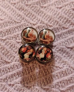 2 pairs Alice in Wonderland 8mm stainless gauges - Bild 1 von 3