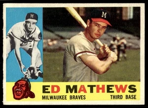 1960 Topps #420 Ed Mathews Milwaukee Braves Salón de la fama ¡¡Nuevo-Como Nuevo o Mejor!! SET BREAK! - Imagen 1 de 2