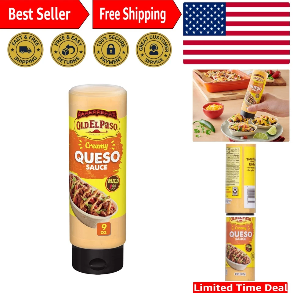 Old El Paso Sauce Creamy Queso - 9oz Convenient Squeeze Bottle Limited Edition