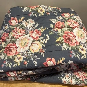 VTG Ralph Lauren Kimberly Blue Rose Floral King Comforter Cottage USA - Picture 1 of 4