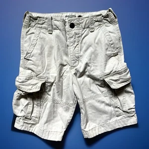 Abercrombie Youth Cargo Shorts Boys 12 Beige Pockets Skater Vintage Y2k 7.5" - Picture 1 of 6