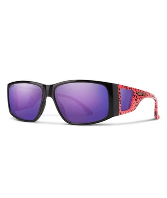 Smith Optics MONROE PEAK Wild Child Black & Red ChromaPop Violet Mirror Sunglass - Image 1 of 4