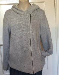 Khujo XL Kapuzenjacke Strickjacke Beige asymetrisch Biker Damen  - Bild 1 von 5