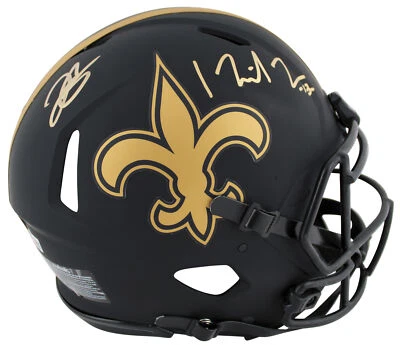 Шлем Saints Derek Carr & Michael Thomas Signed Eclipse F/S Speed Proline BAS W - Изображение 1 из 3