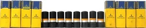 8 Pcs. C3M SIEMENS NOS NIB Metal Base Black Coated Glass Made in Germany - Picture 1 of 6