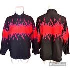 Panhandle Slim Brookes Dunn Black Red Flames Long Sleeve Womens Shirt Size Large