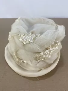 Vintage 40s 50s Lace White Women's Dress Hat Cap Wedding Formal Bride Church - Picture 1 of 4