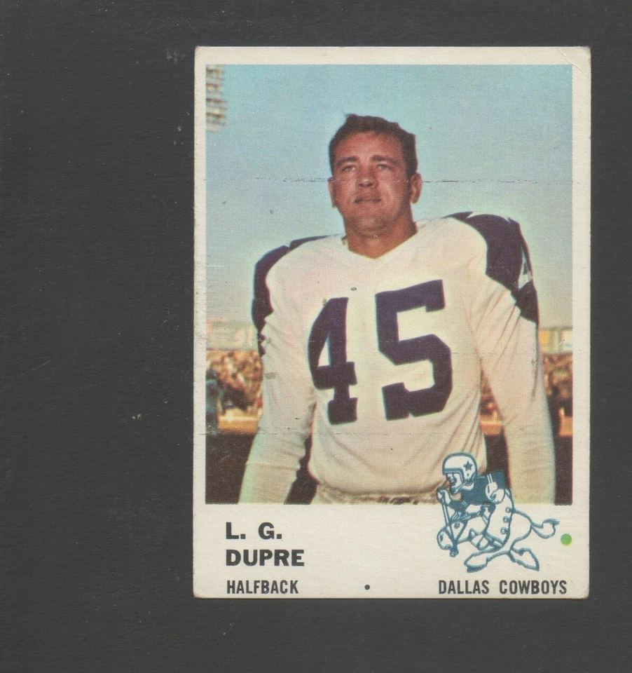 1961 Fleer Football  Card #43 L.G. Dupre-Dallas Cowboys Vg Ex Card - Image 1 of 1