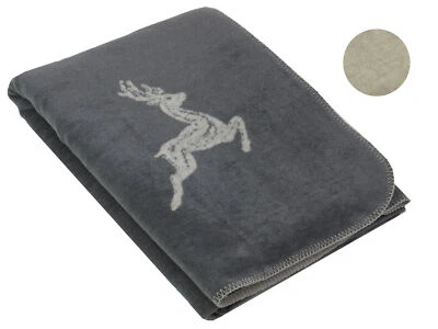 Kuscheldecke Wendedecke mit Hirschmotiv 150x200 cm, weich - Bild 1 von 2