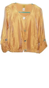 Ruby Rd. Orange Jacket. Size 10. Oyster Shell Buttons. - Picture 1 of 5