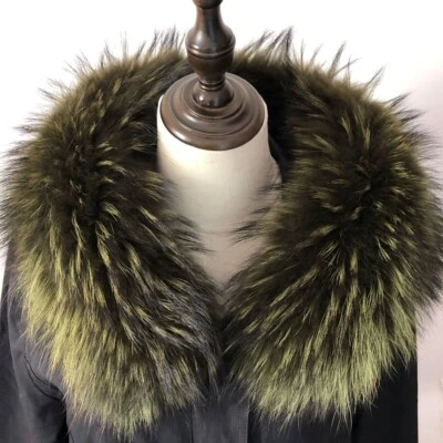  100% real raccoon fur collar / wrap / scarf jacket collar unsix jacket collar  - Image 1 of 4
