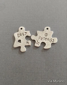 Edición limitada plata esterlina mejores amigos puzzle pieza encanto 31x23m 3,9 gramos. - Imagen 1 de 3