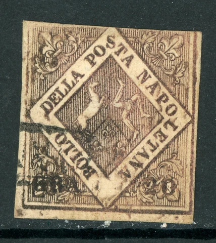 Italy 1858 Naples 20gr Lake Scott #6 VFU O961 ⭐⭐⭐⭐⭐ Cover