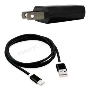 USB Type C Braided Cable+Wall Charger Mini for Motorola Moto G05/G15 / G75 / G15 - Picture 1 of 10