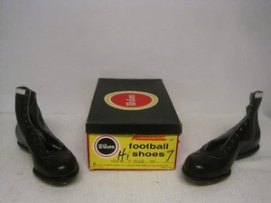 NEW Wilson Riteweight Hi Top Black Leather Football Cleats #F9160 w/Box Size 7 - Picture 1 of 12