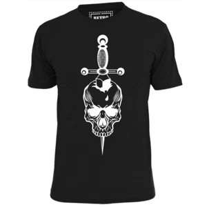 Mens Skull Dagger Heavy Metal T Shirt Metallica Motorhead Maiden Sabbath - Picture 1 of 2