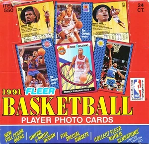 1991/92 FLEER VIOLONCHELO JUMBO CAJA DE BALONCESTO 24 PAQUETES, 53 CARTAS POR PAQUETE - Imagen 1 de 1