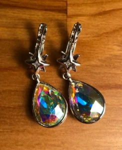 Kirk's Folly Precious Teardrop Mystic Topaz Crystal Earrings | Leverback | Stars - Picture 1 of 2