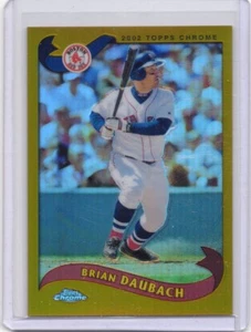 2002 Topps Chrome BRIAN DAUBACH Gold Refractor Boston Red Sox - Picture 1 of 2