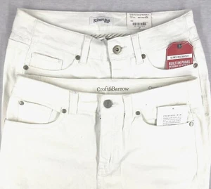 Pantalones cortos cómodos elásticos blancos de tiro medio para mujer nuevos 3/4 - ELECCIÓN talla - Imagen 1 de 7