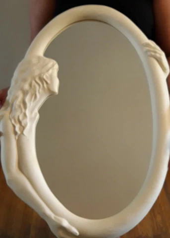 Lady In The Mirror 25x18 Vintage 80s Mirror Art Nouveau Artist Dina 1/20 Cover