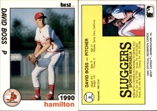 David Boss 1990 Best Hamilton Redbirds #8 Card *AutographDen*