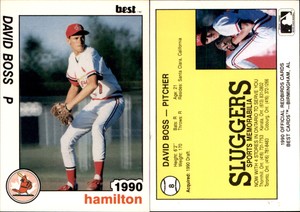 David Boss 1990 Best Hamilton Redbirds #8 Card *AutographDen*