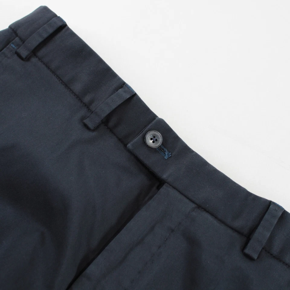 Pantalones chinos/informales Hiltl nuevos con etiquetas frente plano talla 48 32 US Pilo algodón azul liso Foto 1 de 4