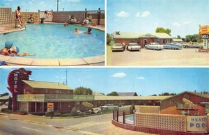 Groom TX Golden Spread Motel Restaurant Swimming Pool Old Cars Postcard - Picture 1 of 2